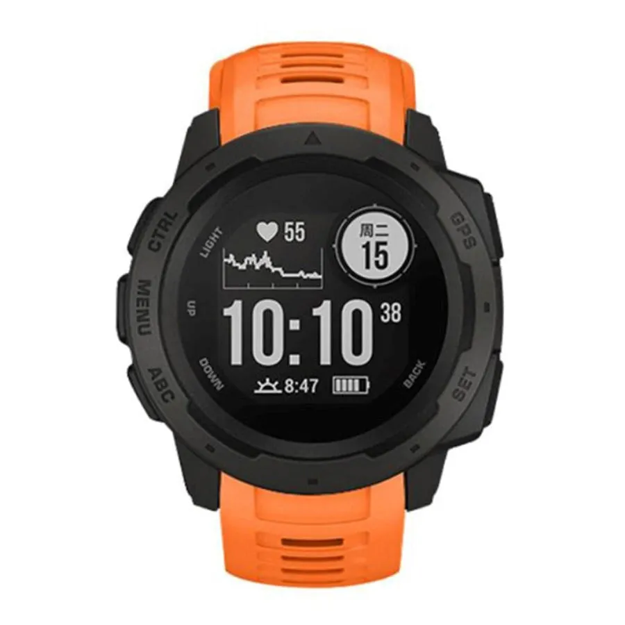 Garmin Instinct 22mm Silikone Rem m. Stifter - Orange