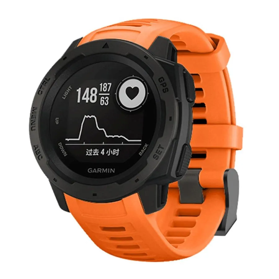 Garmin Instinct 22mm Silikone Rem m. Stifter - Orange