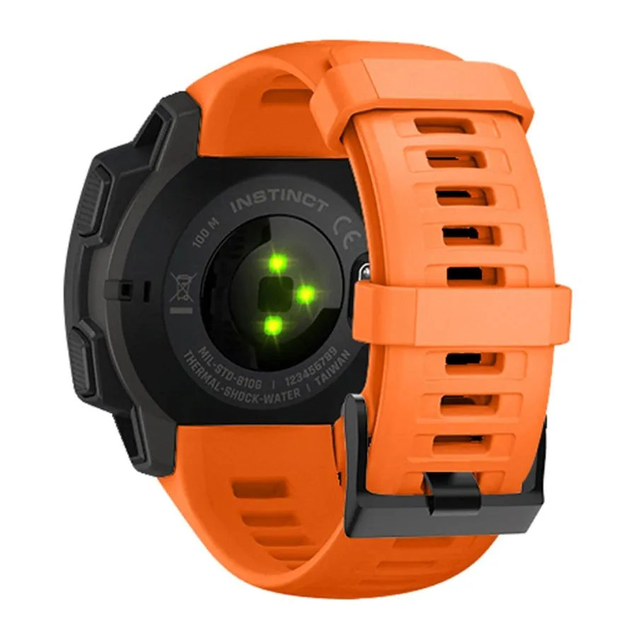 Garmin Instinct 22mm Silikone Rem m. Stifter - Orange