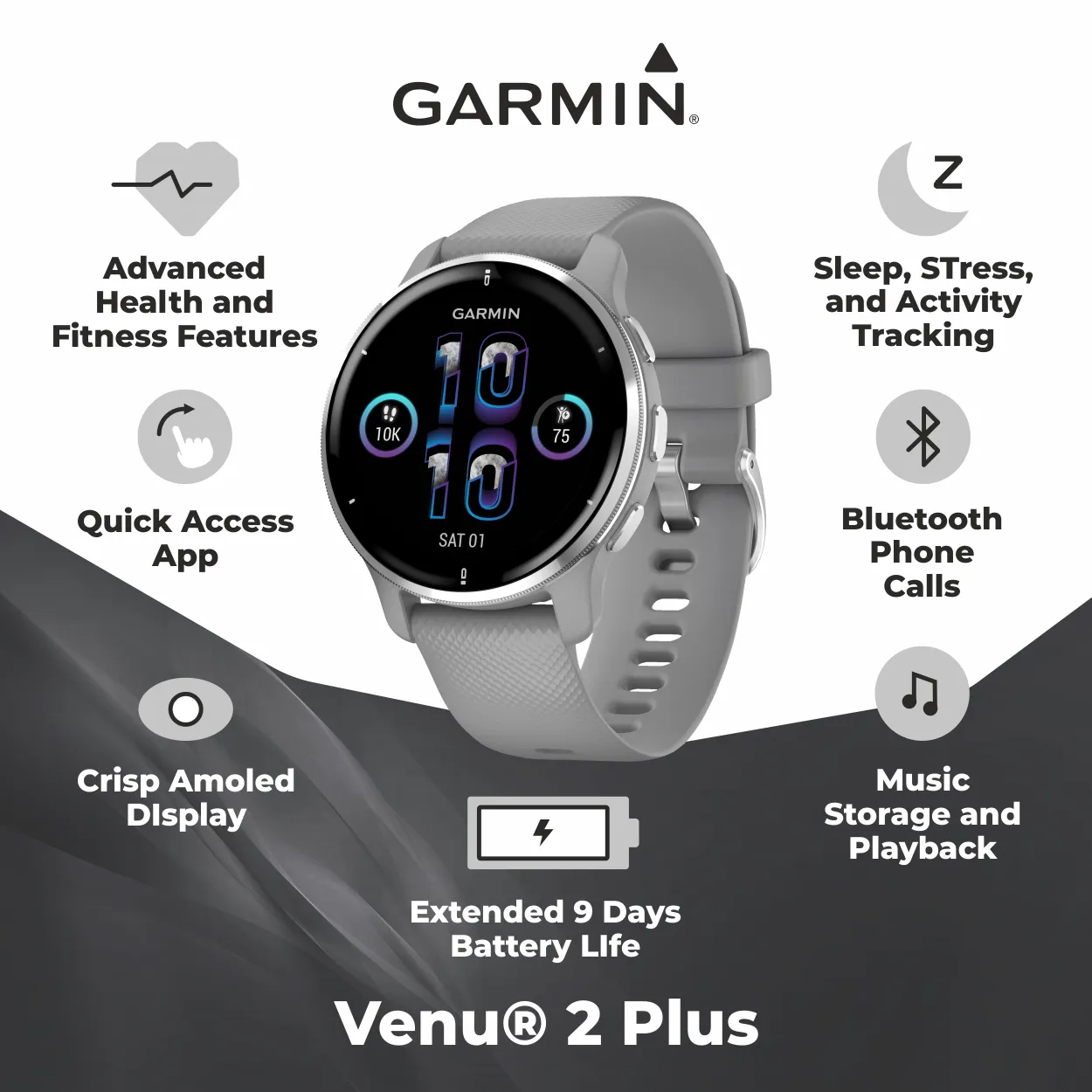 Garmin Venu 2 Plus GPS Multisport Smartwatch (010-02496-00)