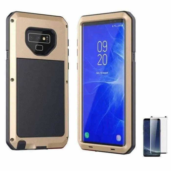 Glass Film  Full Protective luxury doom armor Case Metal Case Samsung