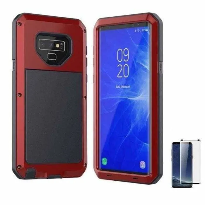 Glass Film  Full Protective luxury doom armor Case Metal Case Samsung