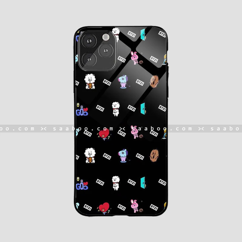 Glossy Protective Case With Black BT21