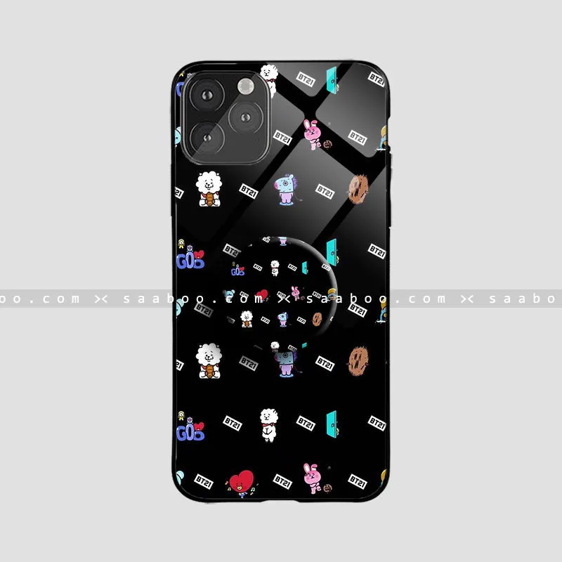 Glossy Protective Case With Black BT21