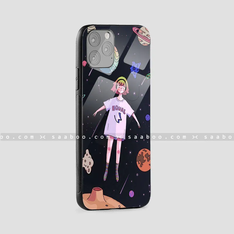 Glossy Protective Case With Space Girl