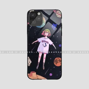 Glossy Protective Case With Space Girl