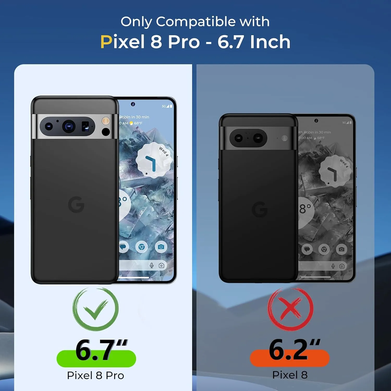 Google Pixel 8 Pro Waterproof Case Hard Back Protective Phone Cover Pixel 8 Pro - 6.7 Inch Black