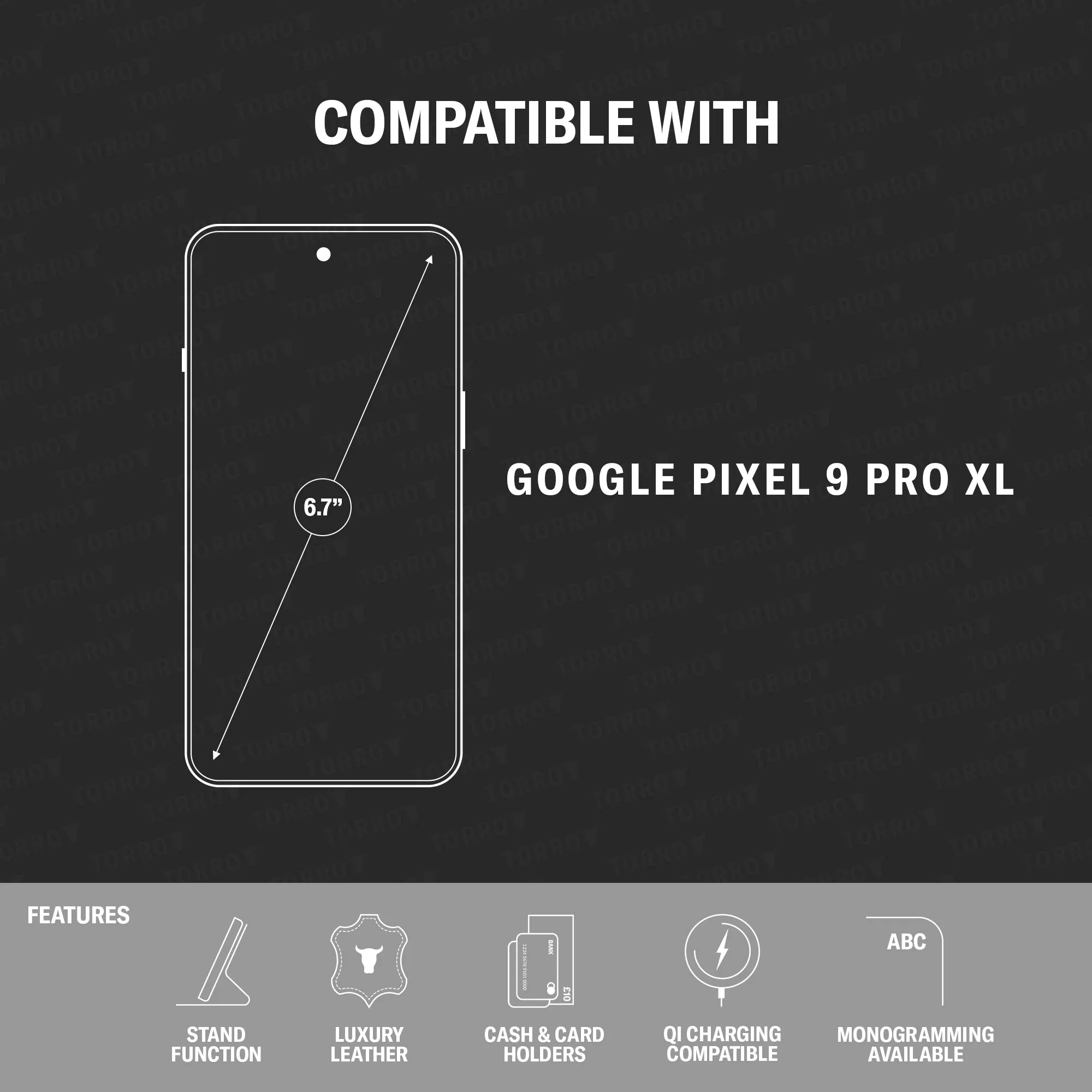 Google Pixel 9 Pro XL Leather Wallet Case (with Stand Function)