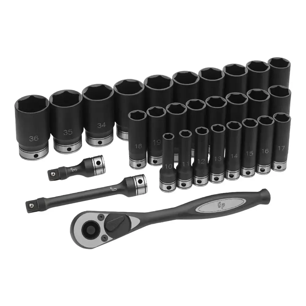 GP 1/2" Dr Metric Duo-Socket Set, 6pt w/ Case (29 pcs) - 82629MD