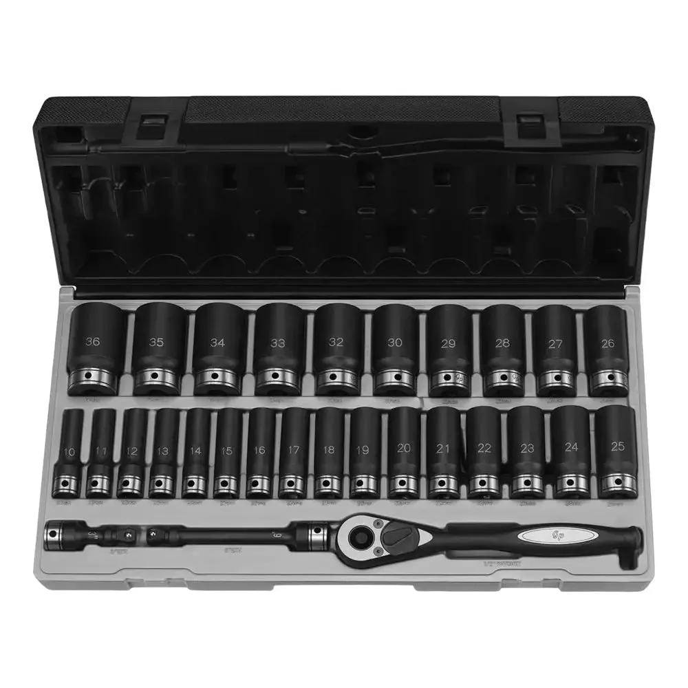 GP 1/2" Dr Metric Duo-Socket Set, 6pt w/ Case (29 pcs) - 82629MD