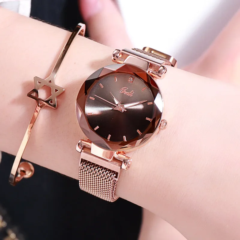 Gradient Dial Mesh Strap Women's Watch