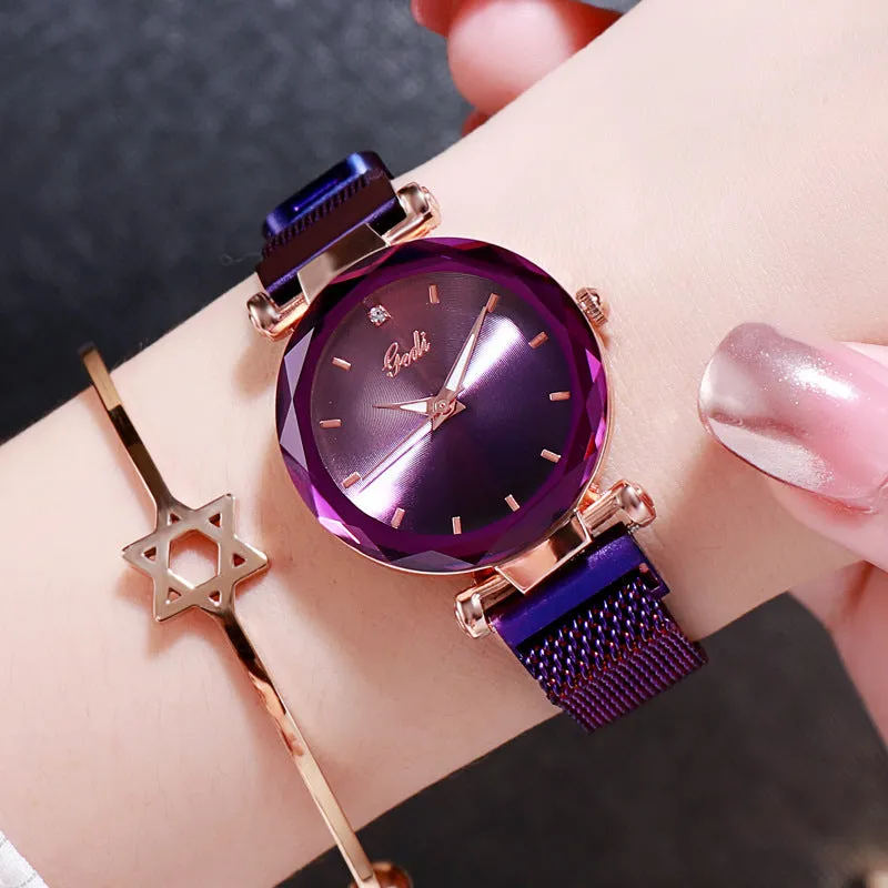 Gradient Dial Mesh Strap Women's Watch