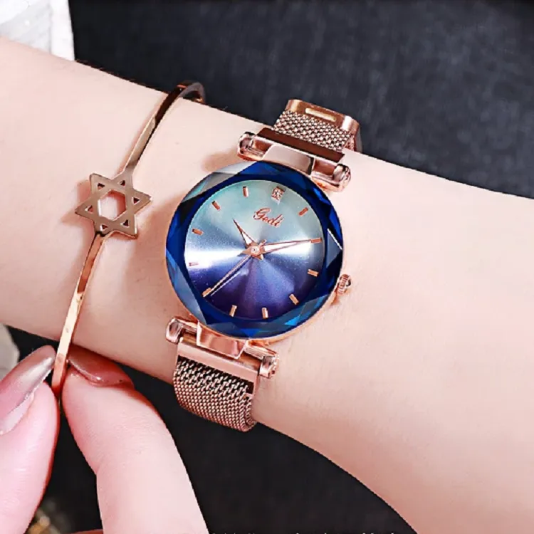 Gradient Dial Mesh Strap Women's Watch