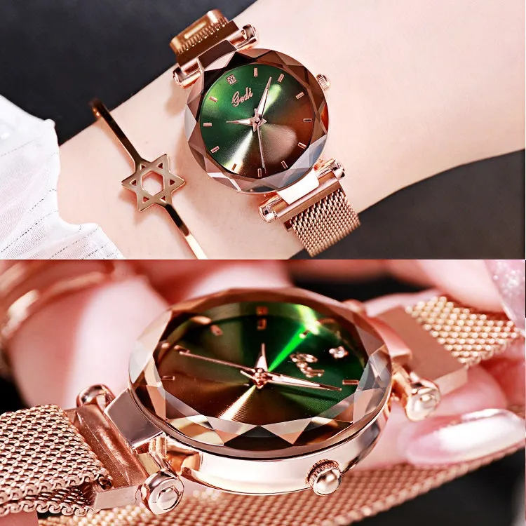 Gradient Dial Mesh Strap Women's Watch