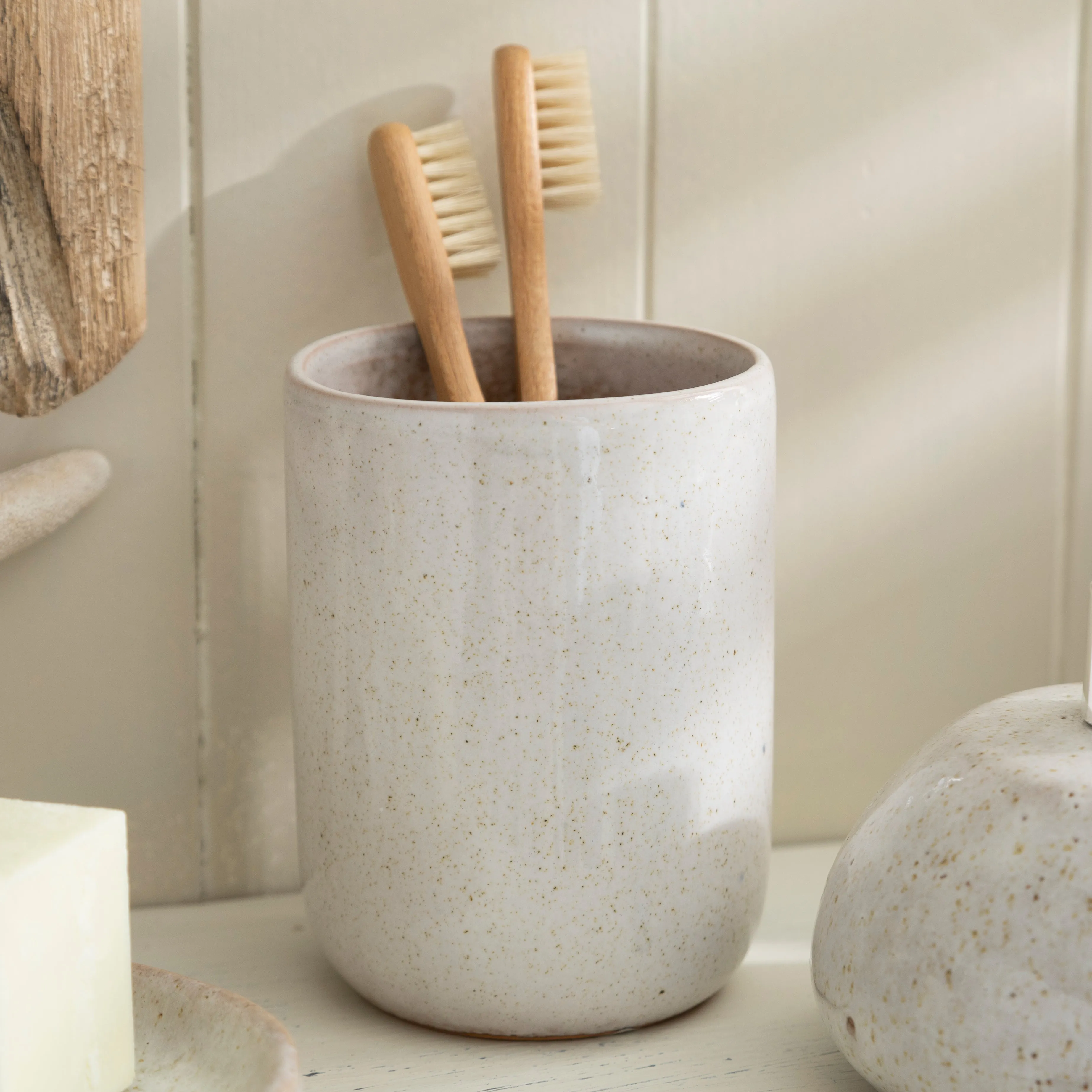 Grey Stone Ceramic Toothbrush Holder