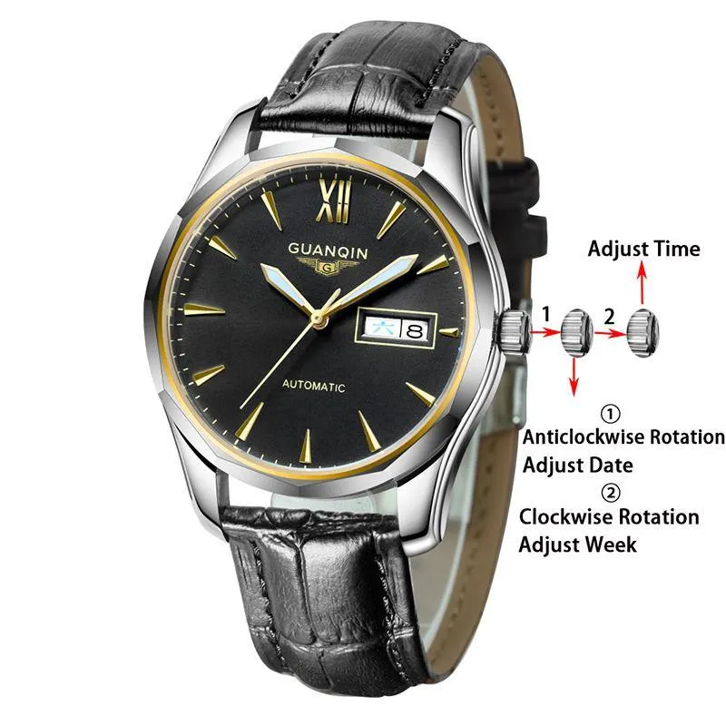 GUANQIN Sapphire Automatic Mechanical Watch men Japan NH36 Movement top brand luxury men watches waterproof Relogio Masculino