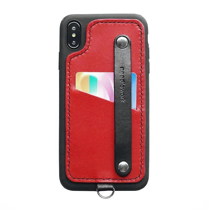 Handmade Coffee Leather iPhone XS XR XS Max Case with Card Holder CONTRAST COLOR iPhone X Leather Case