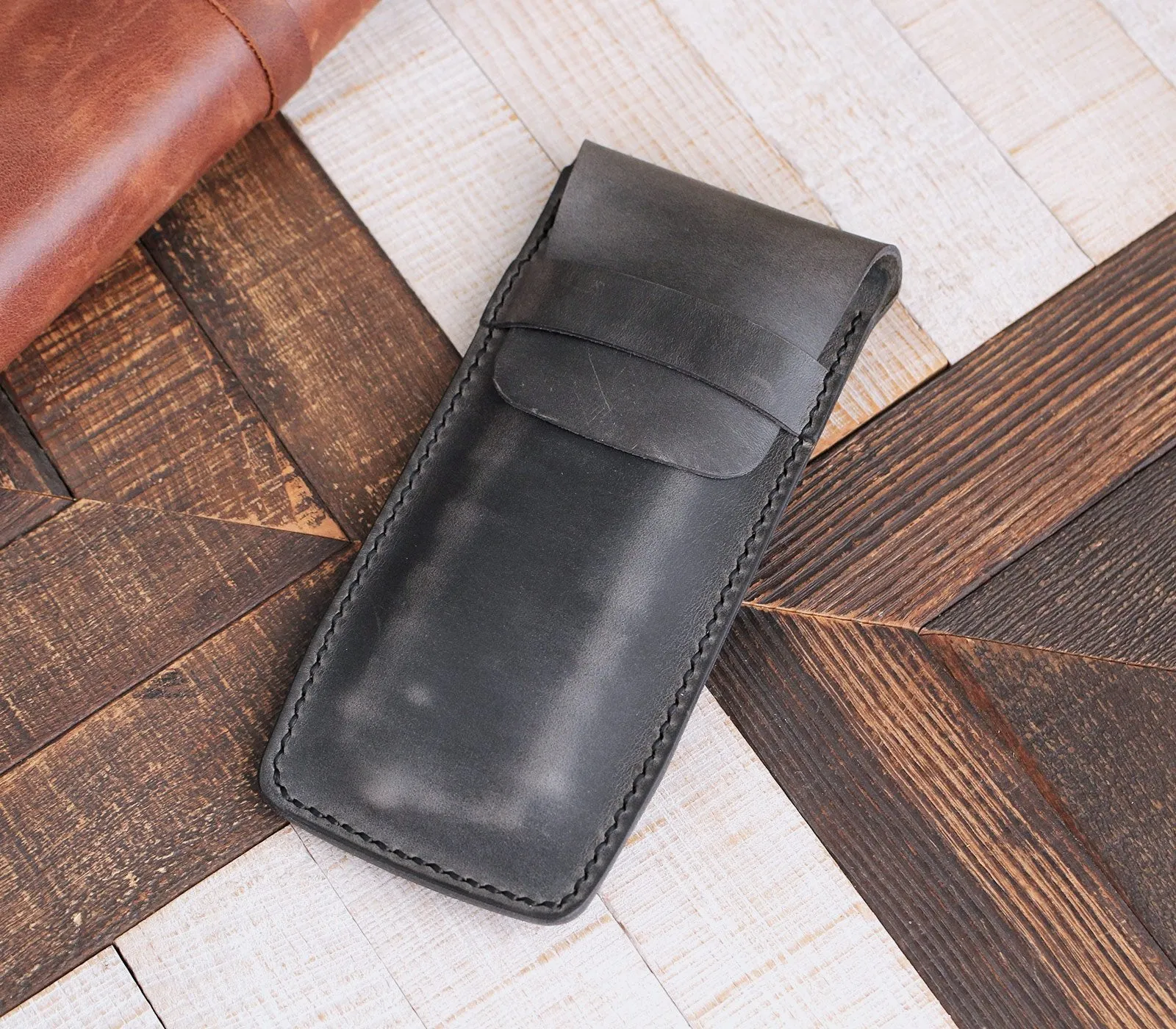 Handmade Flap Covered Leather Watch Case