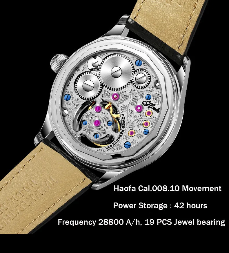 HAOFA GMT Luxury Tourbillon Mechanical Mens Watch Sapphire Moonphase 1036