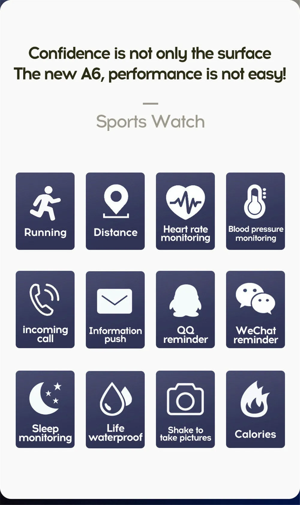 Heart Rate Sleep Monitoring Blood Pressure Smartwatch