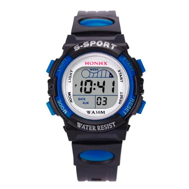 HONHX Waterproof Children Boys Digital LED Sports Watch Kids Alarm Date Wristwatch Birthday Gifts Children's Watches Relogio