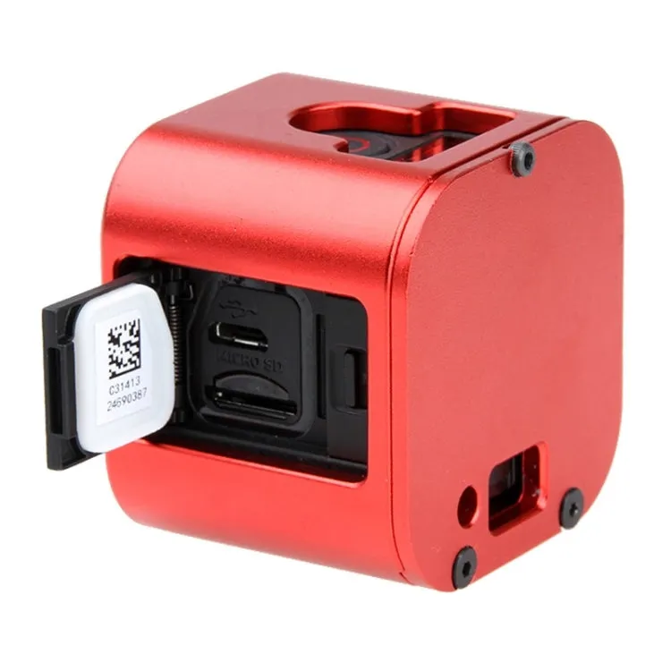 Housing Shell CNC Aluminum Alloy Protective Cage with Insurance Back Cover for GoPro HERO5 Session /HERO4 Session /HERO Session(Red)