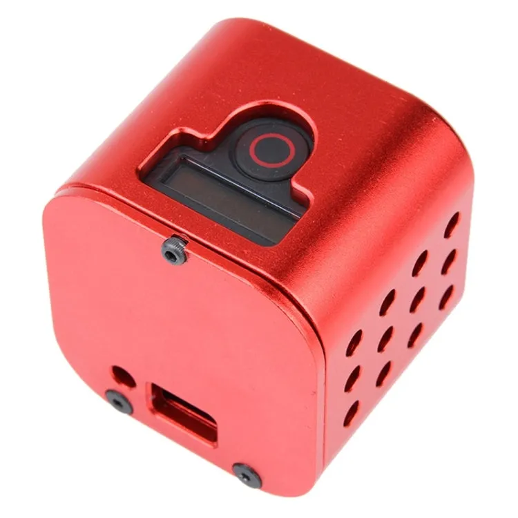 Housing Shell CNC Aluminum Alloy Protective Cage with Insurance Back Cover for GoPro HERO5 Session /HERO4 Session /HERO Session(Red)