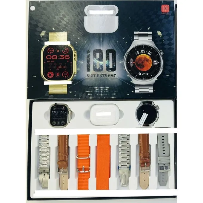 i70 & i80suit Smart Watch 7 straps set with earbuds (Combo pack, 10-in-1)