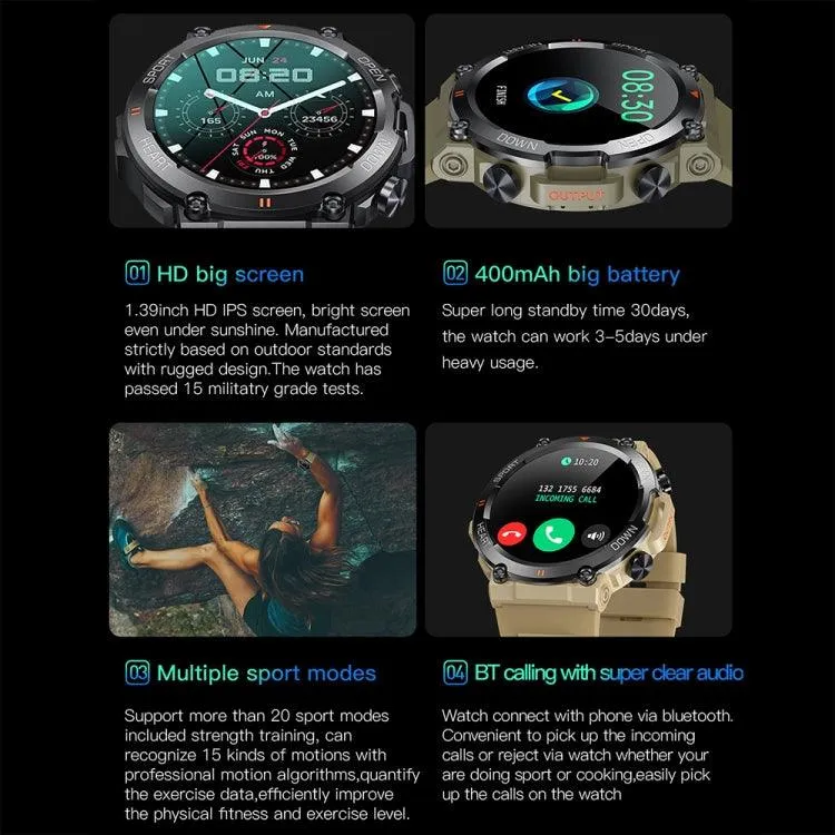 K56Pro Smart Watch with Heart Rate, Blood Pressure, and Oxygen Monitoring - 1.39 Inch Touchscreen