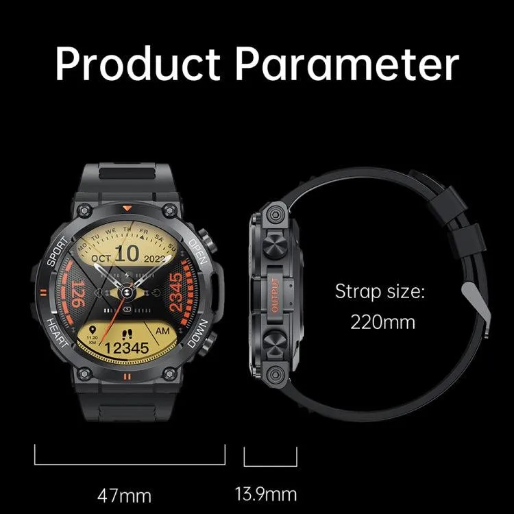 K56Pro Smart Watch with Heart Rate, Blood Pressure, and Oxygen Monitoring - 1.39 Inch Touchscreen