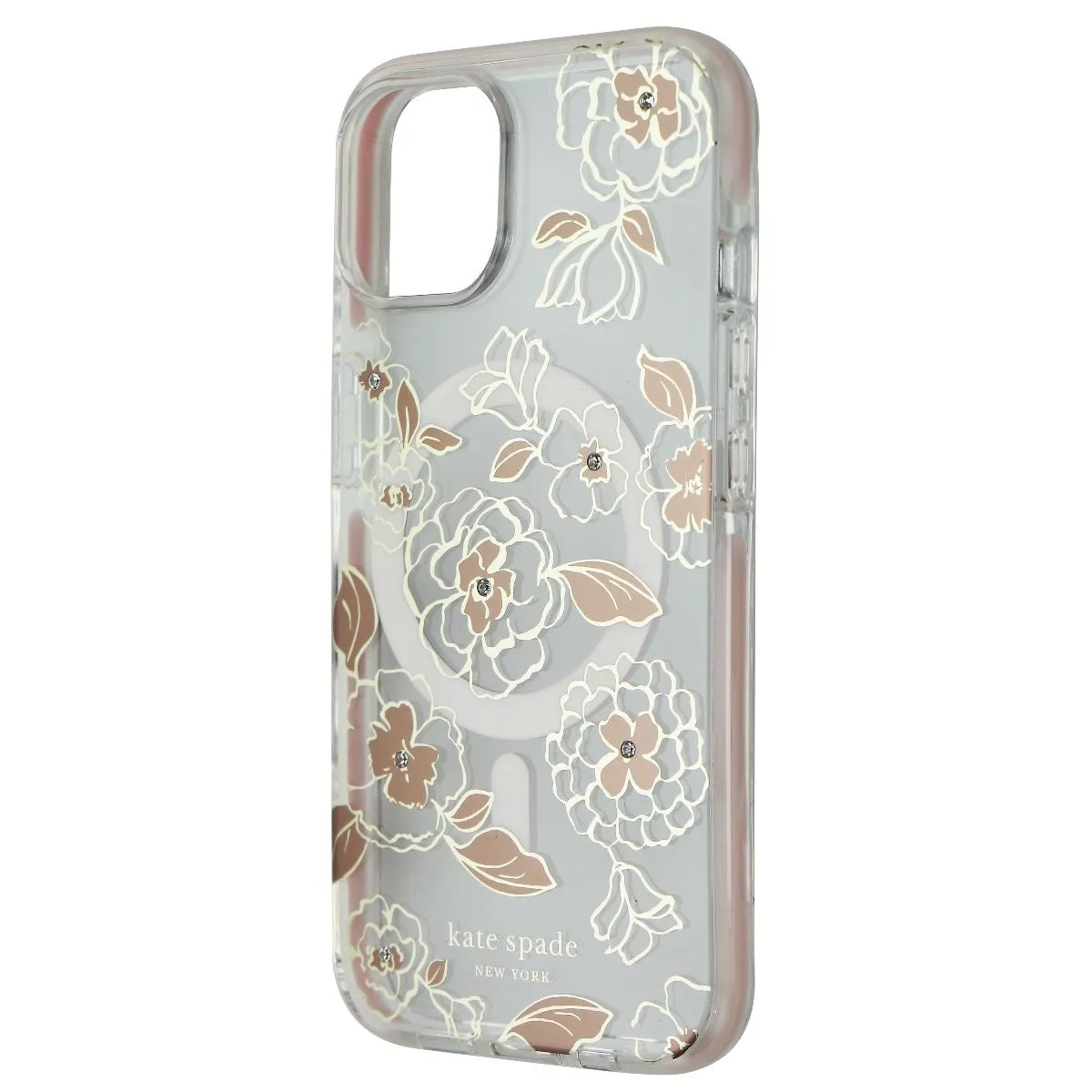 Kate Spade Defensive Hardshell Case for  MagSafe for iPhone 14 - Gold Floral