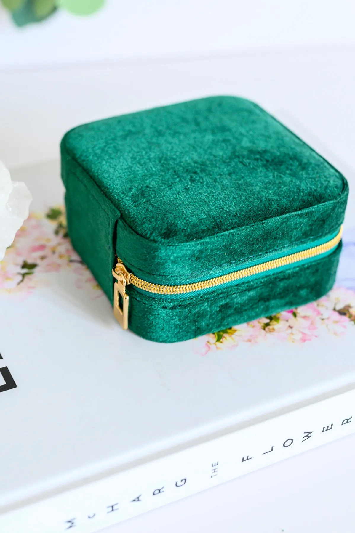 Kept and Carried Velvet Jewlery Box in Green