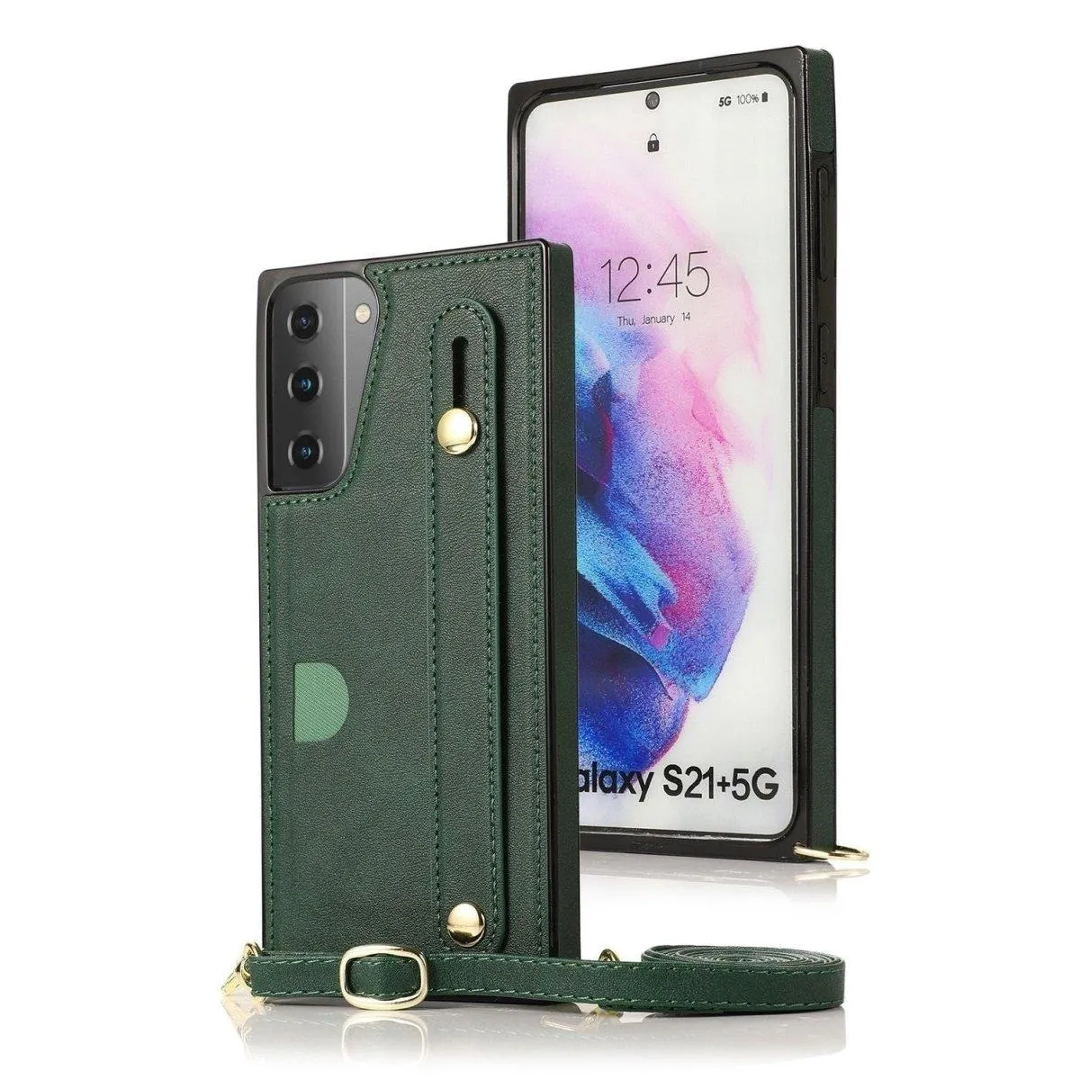 Lapis Slim Leather Galaxy Note Shockproof Case With Wrist Strap