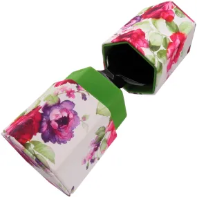 Large Sunglasses Travel Case Opens into 2 Desk stands - Floral Roses with Pouch & Cloth New Eyeglass Holder (RC490 Cranberry Rose)