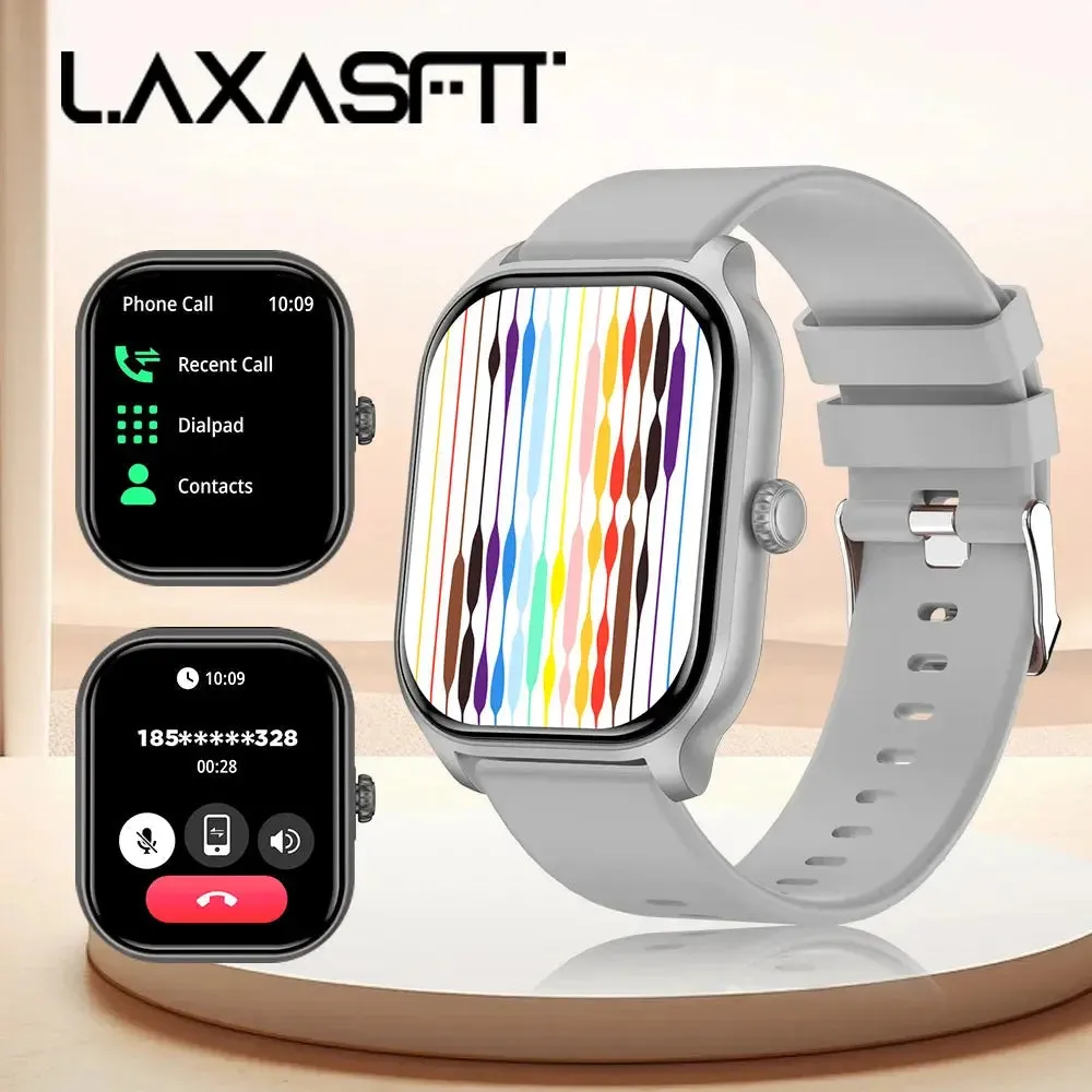 LAXASFIT 2024 Women Bluetooth Talking Smartwatch Full Touch Screen Sports Fitness Watch Men Smartwatch Android IOS