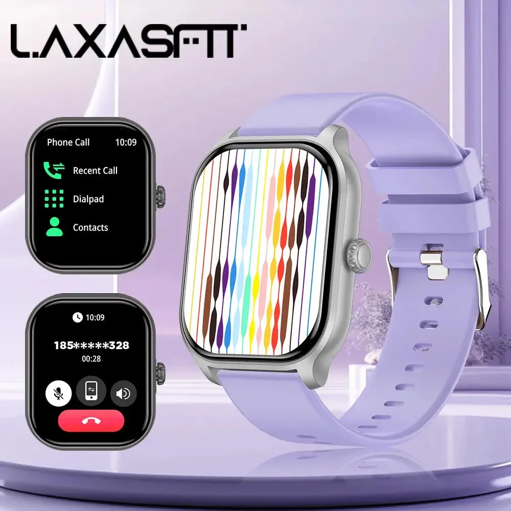 LAXASFIT 2024 Women Bluetooth Talking Smartwatch Full Touch Screen Sports Fitness Watch Men Smartwatch Android IOS