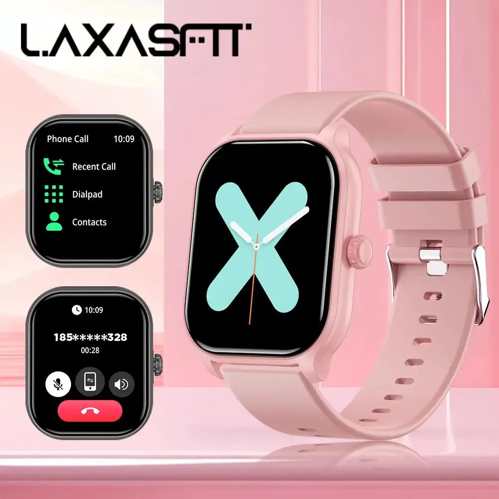 LAXASFIT 2024 Women Bluetooth Talking Smartwatch Full Touch Screen Sports Fitness Watch Men Smartwatch Android IOS