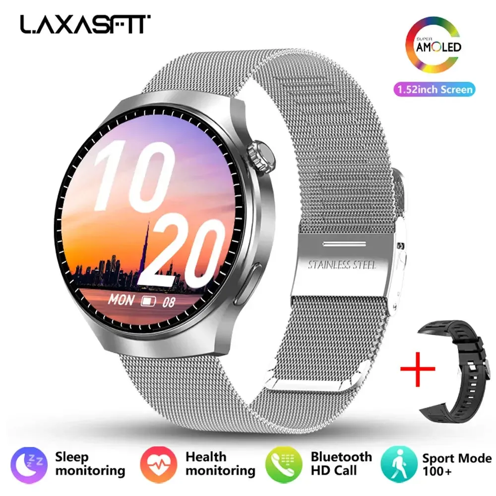 LAXASFIT New 1.52” Bluetooth Talk Smartwatch Men Outdoor Sports Fitness Heart Rate Health Monitoring Smartwatch for Android IOS