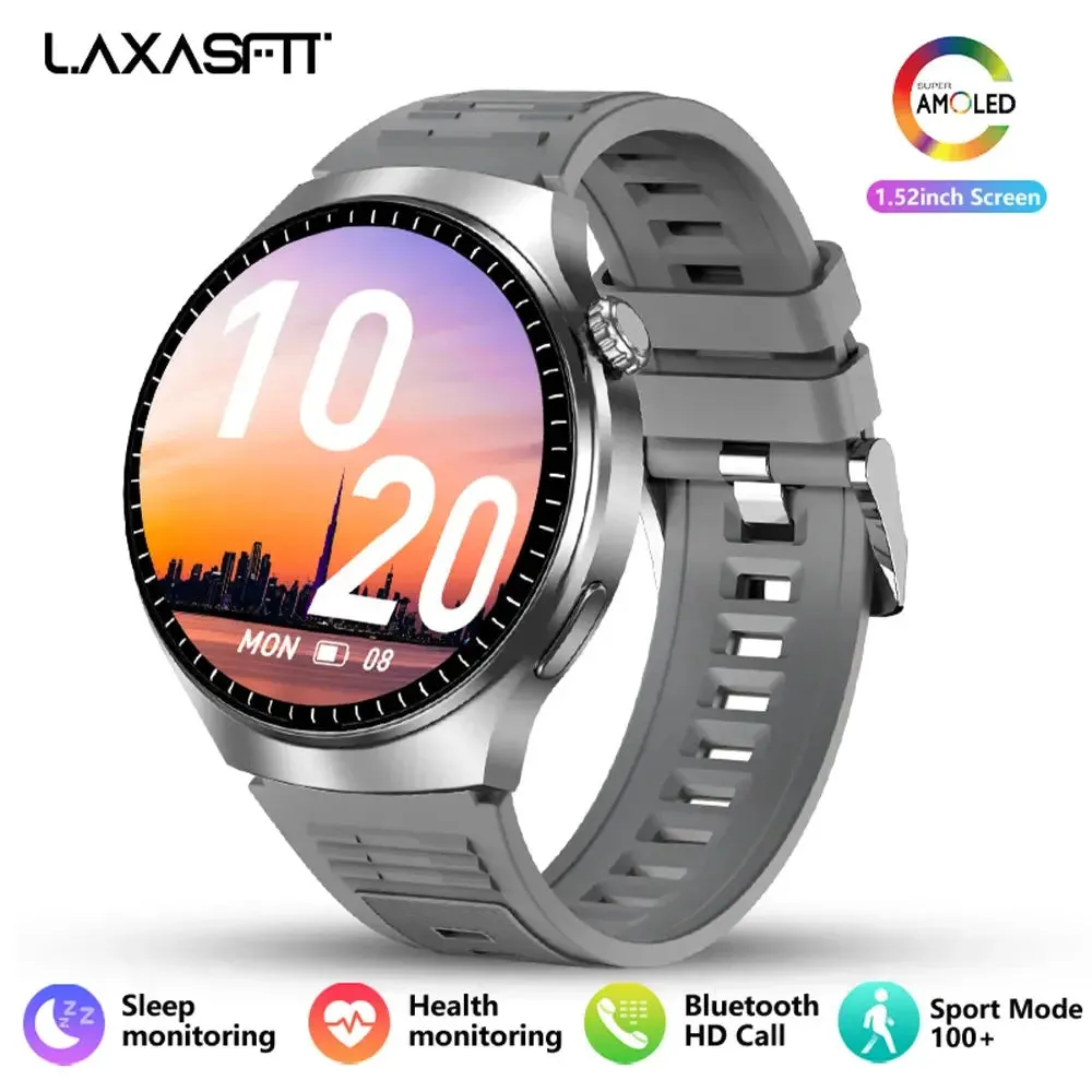 LAXASFIT New 1.52” Bluetooth Talk Smartwatch Men Outdoor Sports Fitness Heart Rate Health Monitoring Smartwatch for Android IOS