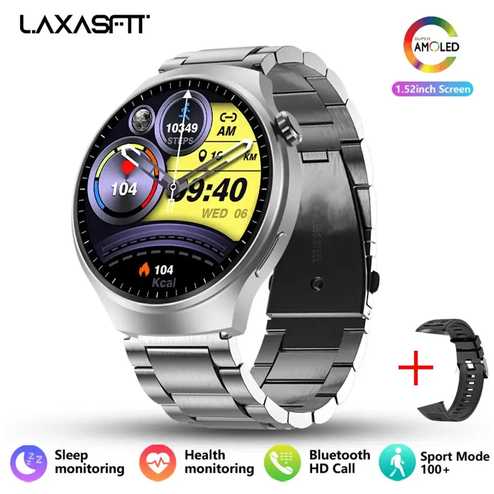 LAXASFIT New 1.52” Bluetooth Talk Smartwatch Men Outdoor Sports Fitness Heart Rate Health Monitoring Smartwatch for Android IOS