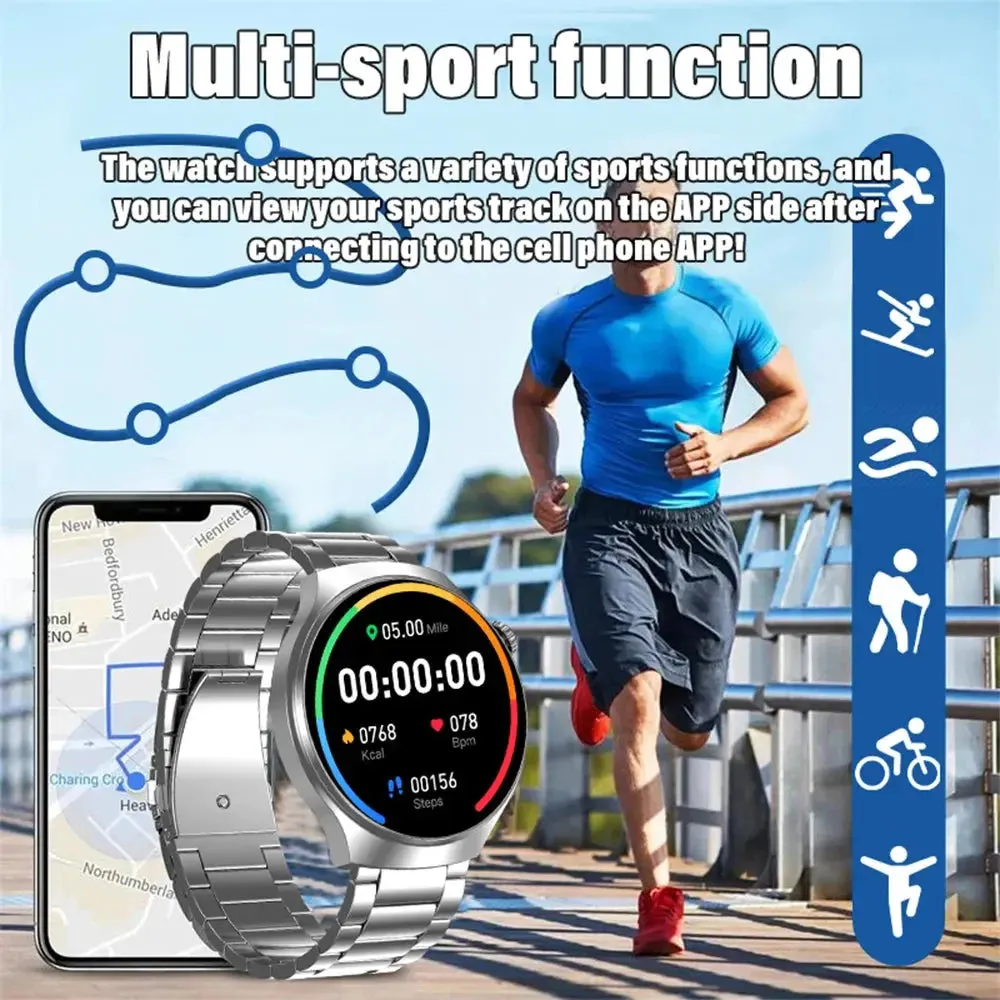 LAXASFIT New 1.52” Bluetooth Talk Smartwatch Men Outdoor Sports Fitness Heart Rate Health Monitoring Smartwatch for Android IOS