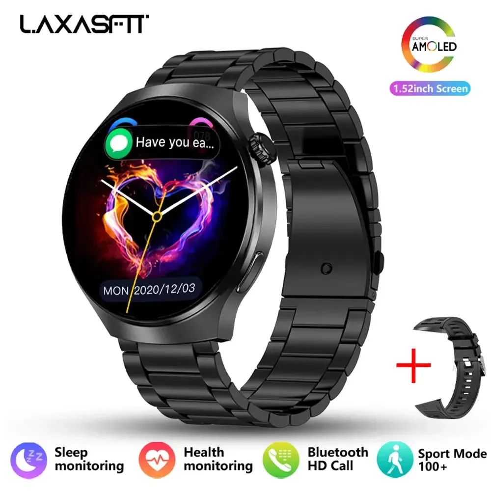 LAXASFIT New 1.52” Bluetooth Talk Smartwatch Men Outdoor Sports Fitness Heart Rate Health Monitoring Smartwatch for Android IOS