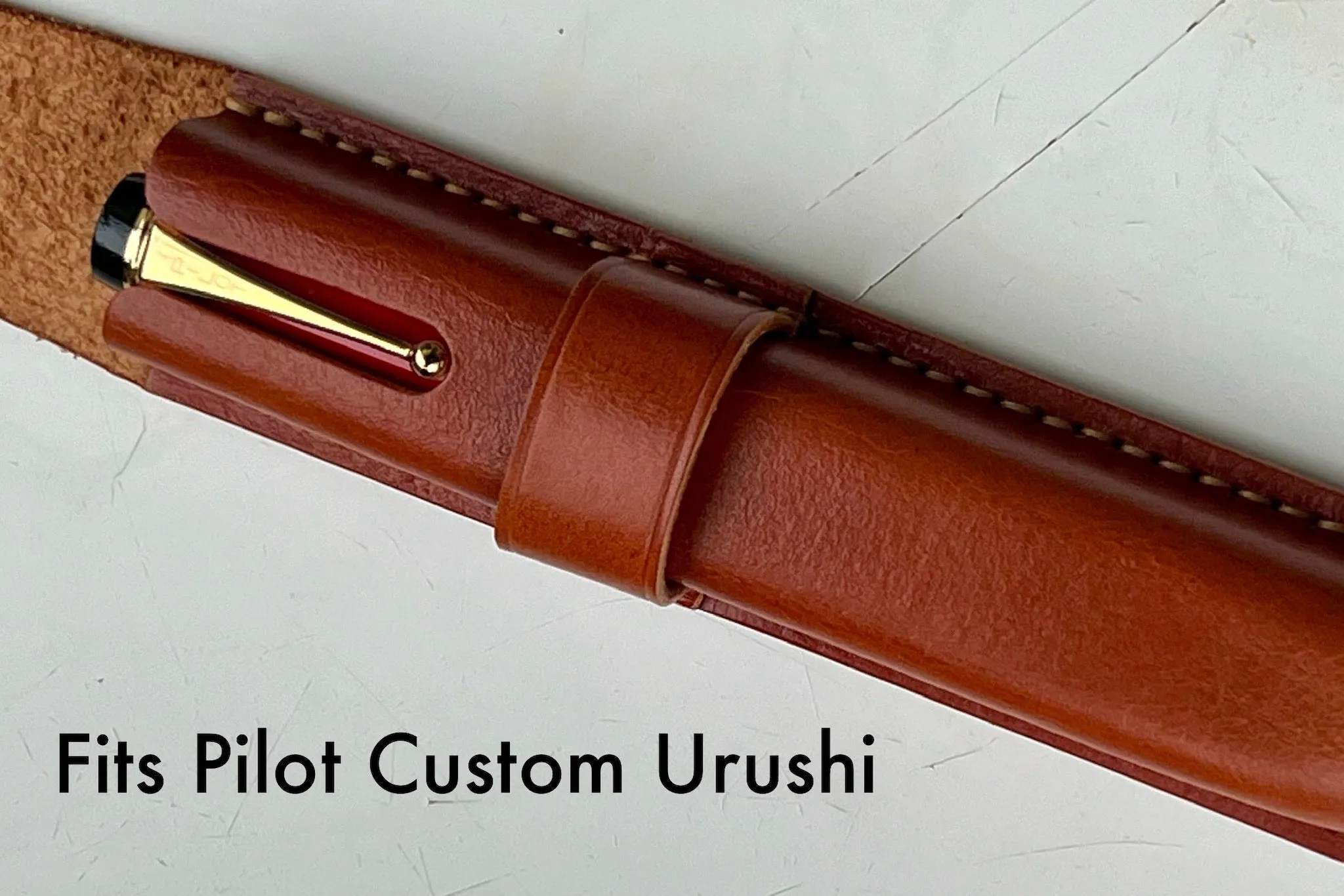 Leather Flap Pen Case  - For Oversized Pens & Namiki  Emperor