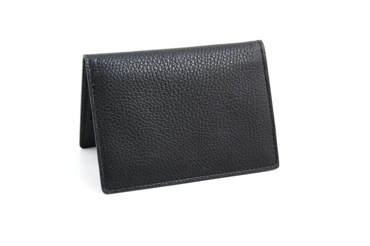 Leather Passport Case  / Credit Card Case Wallet - Onyx Black