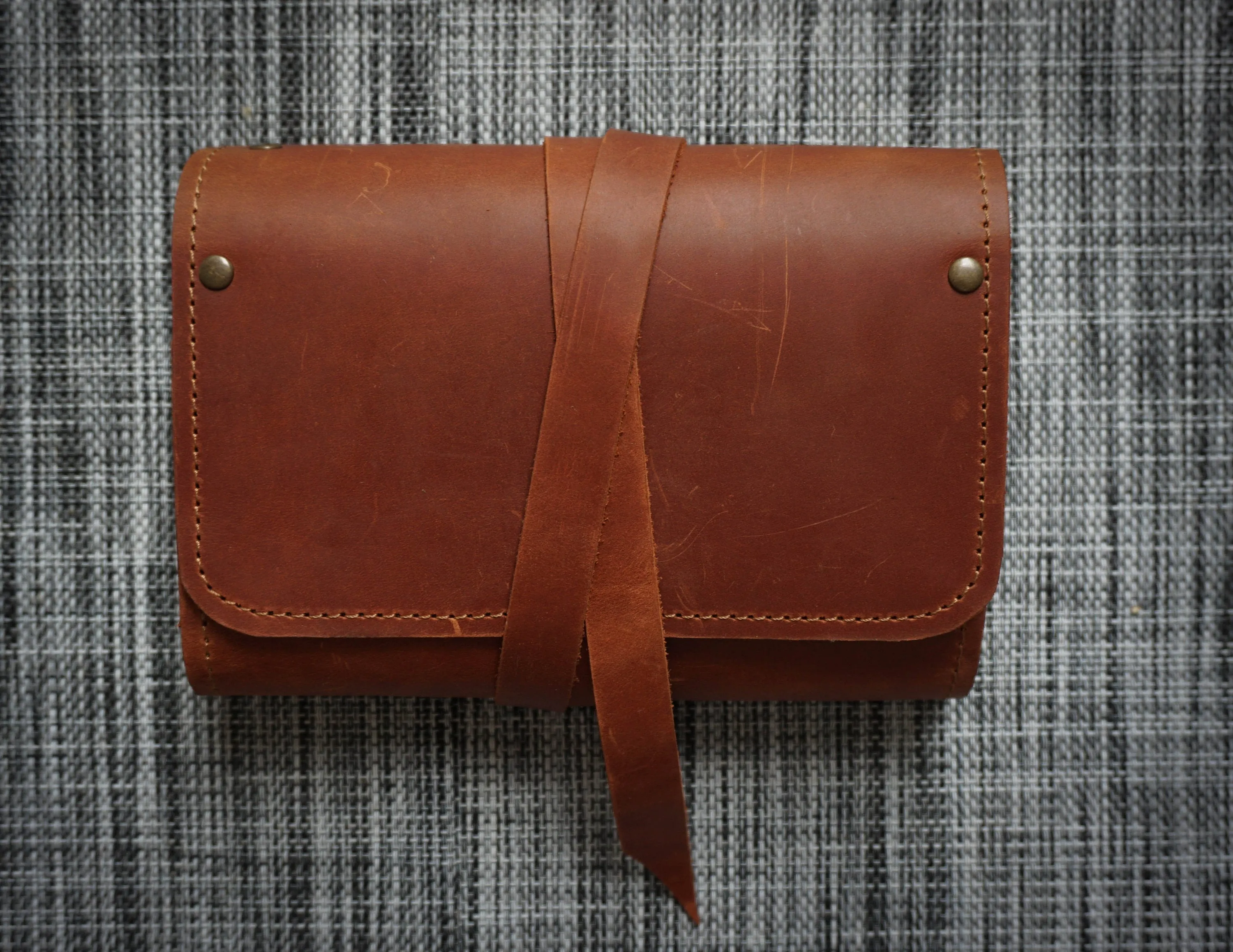 Leather Pipe Roll | Tobacco Pouch Roll for 2-3 pipes