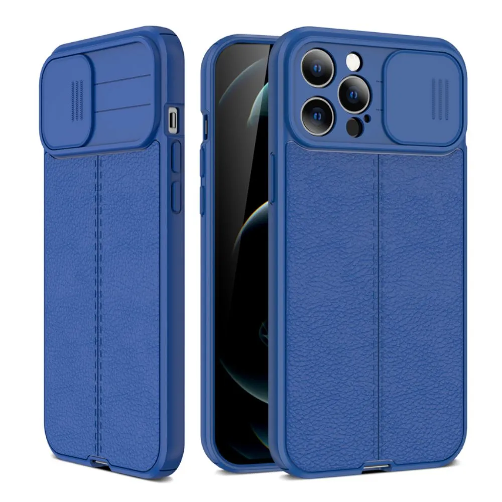 Leather Protective Case with Camera Protector for iPhone