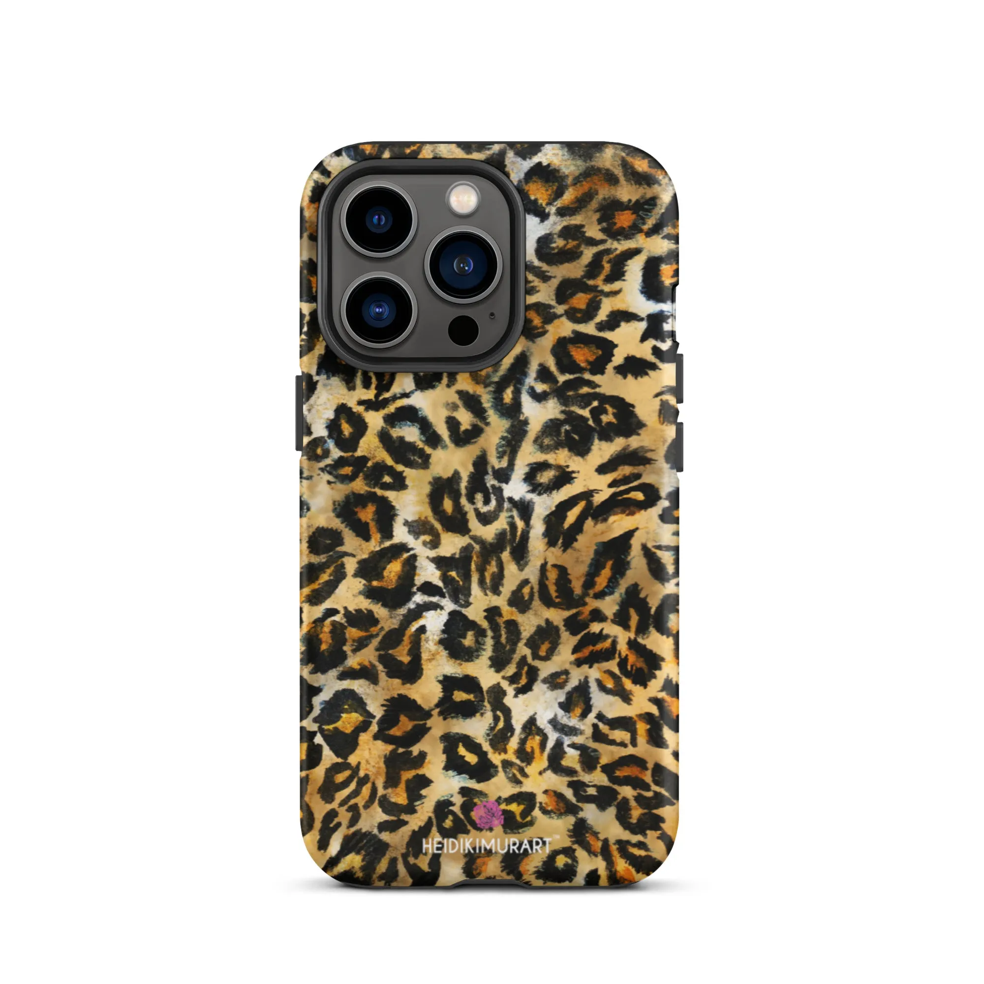 Leopard Print Tough iPhone Case, Animal Print Designer Tough Unisex iPhone Case-Printed in USA/EU