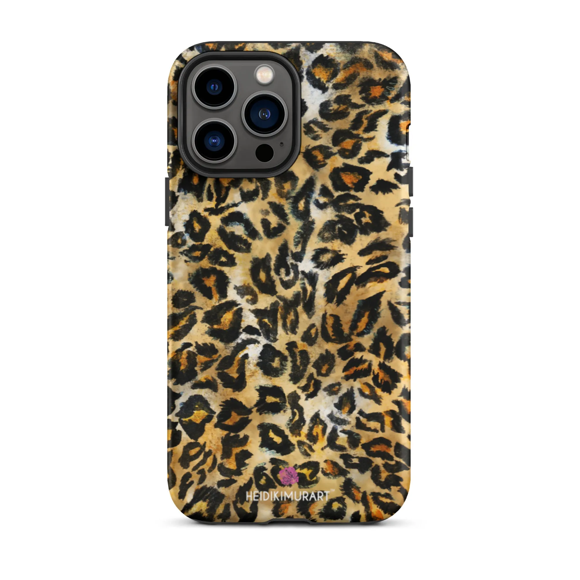 Leopard Print Tough iPhone Case, Animal Print Designer Tough Unisex iPhone Case-Printed in USA/EU