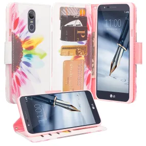 LG Stylo 4 Case, Stylo 4 Plus, Q Stylus Wallet Case, Wrist Strap Pu Leather Wallet Case [Kickstand] with ID & Credit Card Slots - Vivid Sunflower