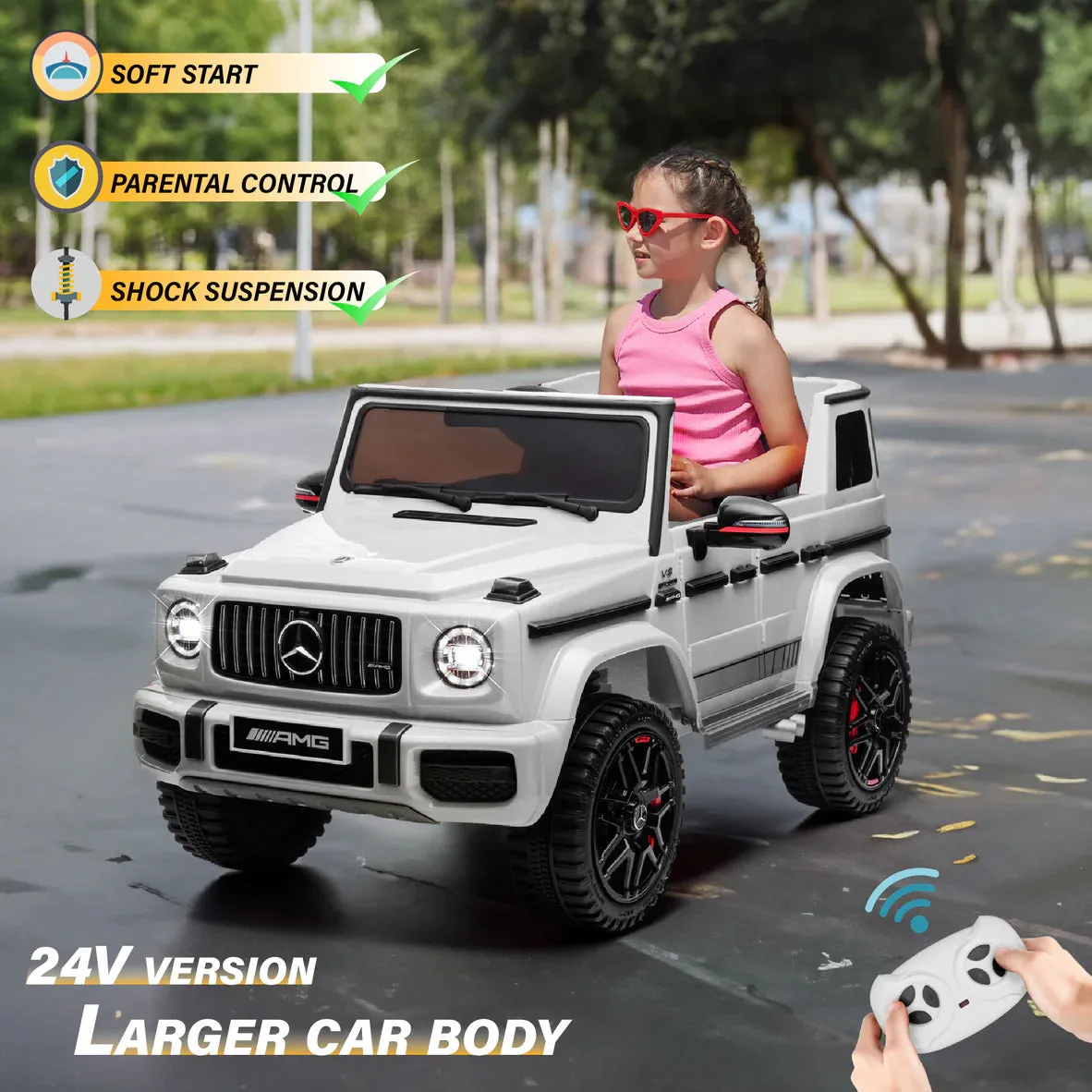 Licensed 2025 Mercedes AMG G63 | 24V Kids Ride On Car | 1 Seater | Upgraded | Leather Seat | Remote